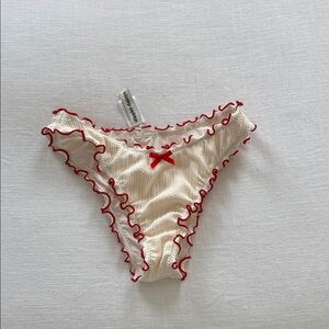 Dippin' Daisy's Cream and Red Ruffle Bikini Bottom
